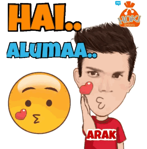 Cartoon Man With Heart Cheek and Hai Alumaa
