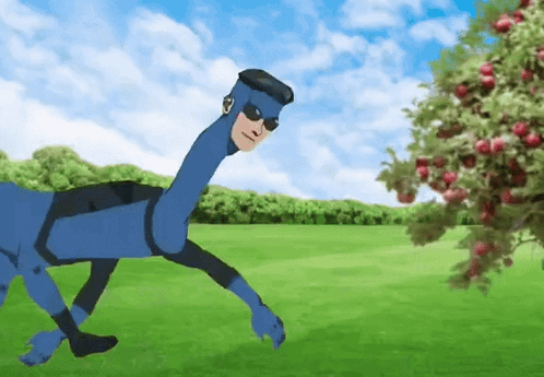 Cartoon Man With Long Neck Running GIF