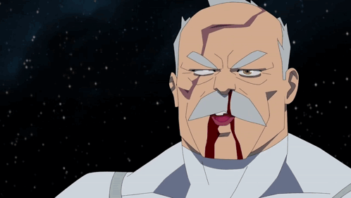 Cartoon Man With Mustache And Bloody Nose GIF