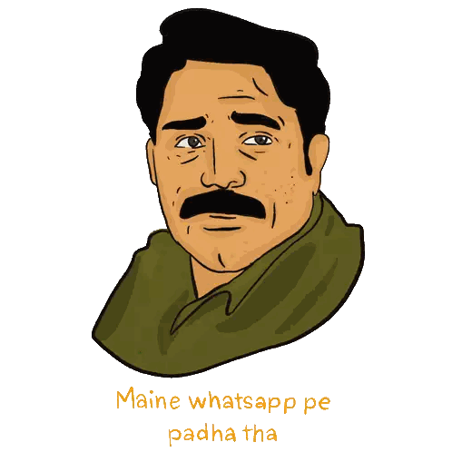 Cartoon Man with Mustache and Maine WhatsApp Tha