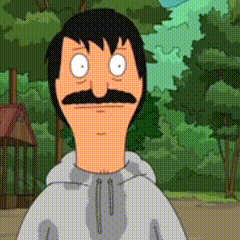 Cartoon Man with Mustache Making Funny Face