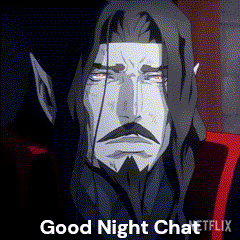 Cartoon Man with Mustache Saying Good Night Chat