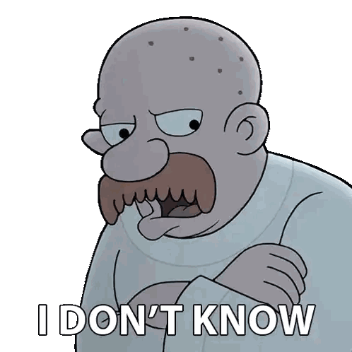 Cartoon Man with Mustache Says I Don't Know