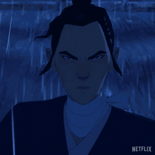 Cartoon Man with Netflix