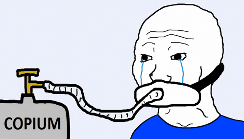 Cartoon Man With Oxygen Mask Copium
