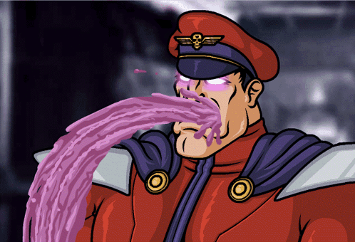 Cartoon Man with Purple Nose Drip