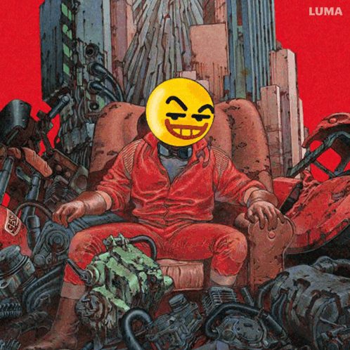 Cartoon Man With Smiley on Head Luma