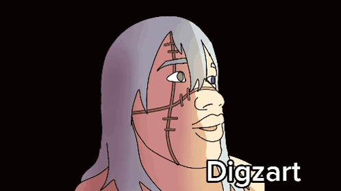 Cartoon Man With Stitches on Face Digzart