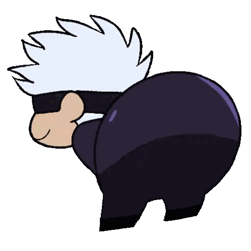 Cartoon Man with White Hair and Large Butt