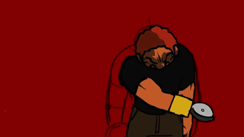 Cartoon Man with Yellow Glove