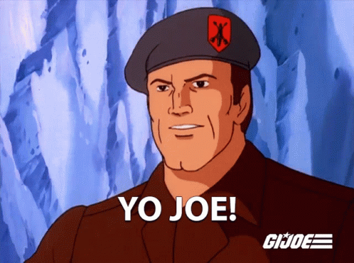 Cartoon Man With Yo Joe On Face GIF