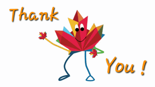 Cartoon Maple Leaf Saying Thank You