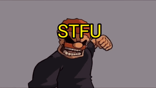 Cartoon Men With STFU Words