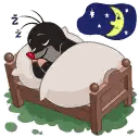Cartoon Mole Sleeping with Heart