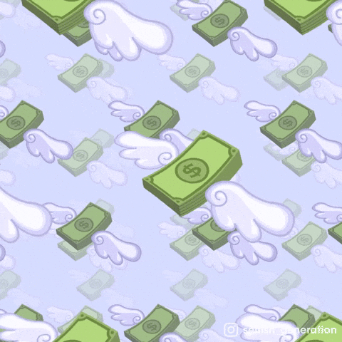 Cartoon Money Flying Away Meme GIF
