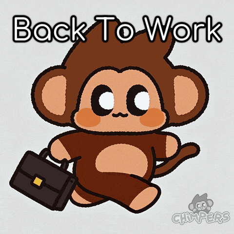 Cartoon Monkey Carrying Briefcase Back To Work