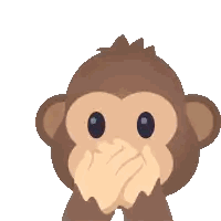 Cartoon Monkey Covering Mouth