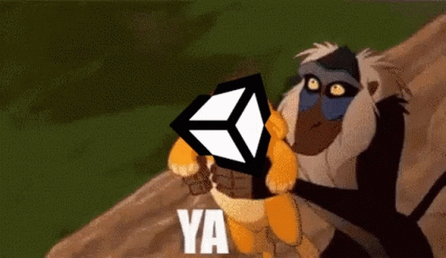 Cartoon Monkey Holding Cube Saying Ya