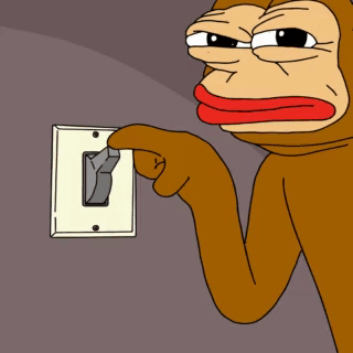 Cartoon Monkey Holding Light Switch