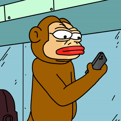 Cartoon Monkey Holding Nintendo Switch Controller