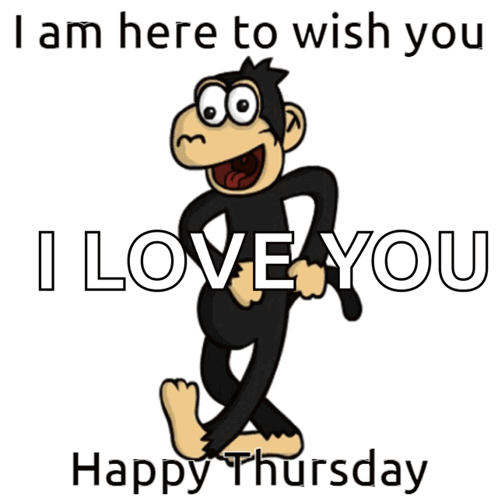 Cartoon Monkey I Am Here to Wish You I Love You