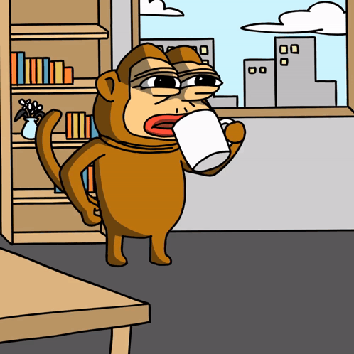 Cartoon Monkey Im Awake GIF
