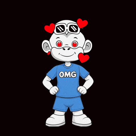Cartoon Monkey in Sunglasses and Blue Shirt Saying OMG
