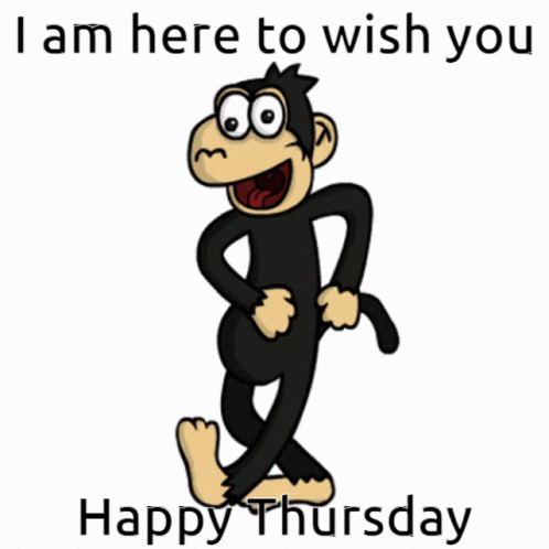 Cartoon Monkey Running I Am Here To Wish You Happy Thursday GIF