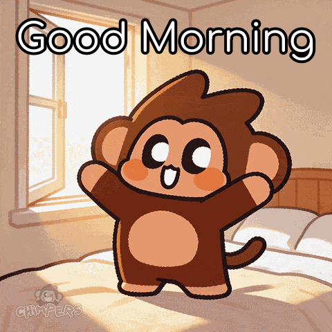 Cartoon Monkey Saying Good Morning