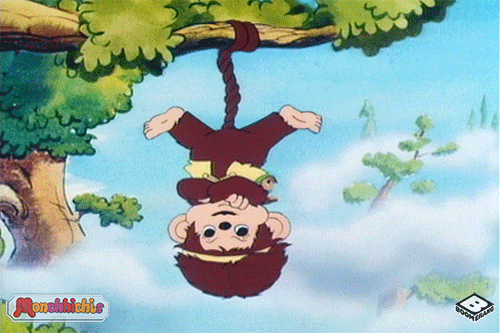 Cartoon Monkey Spinning Downward Spin GIF