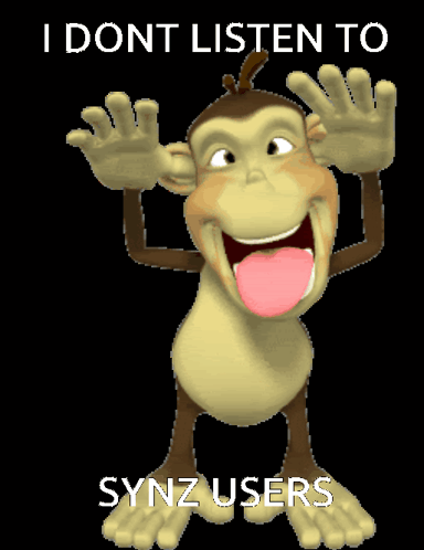 Cartoon Monkey Sticking Tongue Out I Don't Listen to Synz Users
