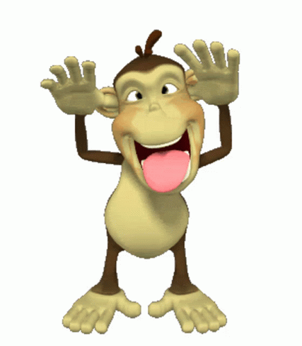 Cartoon Monkey Sticking Tongue Out Making Funny Face GIF