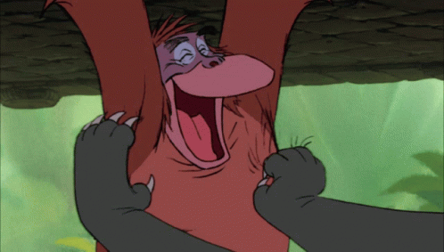 Cartoon Monkey Tickled By Cat GIF