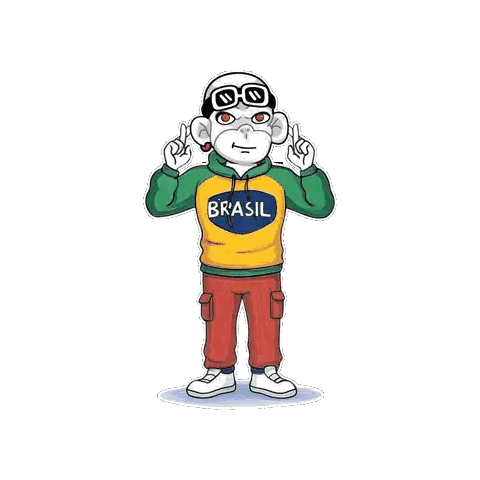 Cartoon Monkey Wearing Brasil Shirt