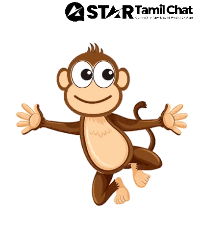 Cartoon Monkey with Tamil Chat Logo