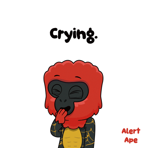 Cartoon Monkey With Word Crying