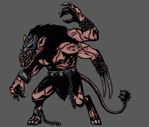 Cartoon Monster with Chains