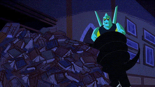 Cartoon Monster With Hood And Crystal On Head GIF