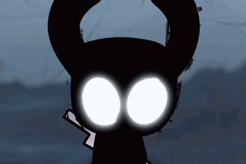 Cartoon Monster With Horns and White Eyes