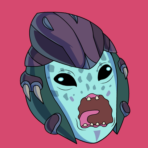 Cartoon Monster With Mouth Open and Sharp Teeth