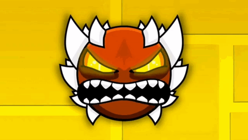 Cartoon Monster With Sharp Teeth And Yellow Eyes GIF