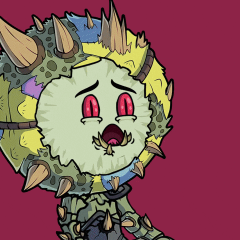 Cartoon Monster With Spikes on Head