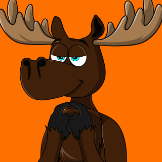 Cartoon Moose with Red Heart