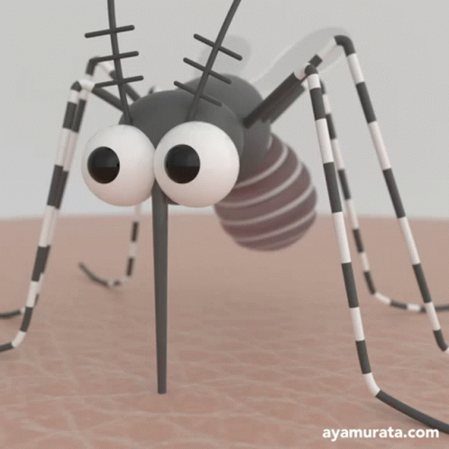 Cartoon Mosquito With Website ayamurata.com