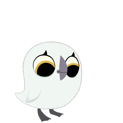 Cartoon Moth Plays With The Chick GIF