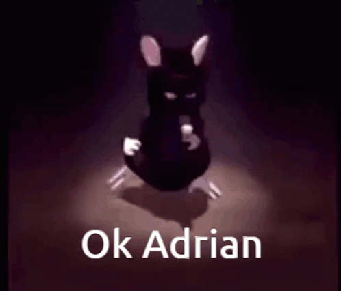 Cartoon Mouse Dancing Saying Ok Adrian