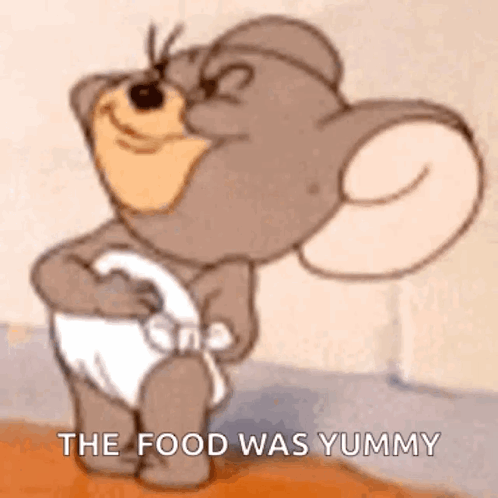 Cartoon Mouse Saying The Food Was Yummy