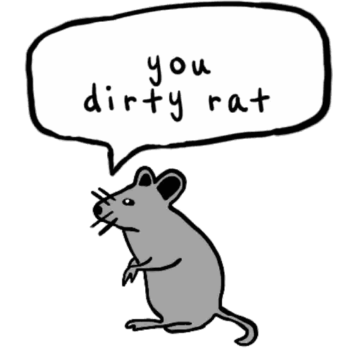Cartoon Mouse Saying You Dirty Rat