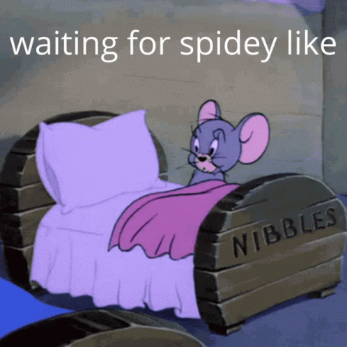 Cartoon Mouse Sitting on Bed