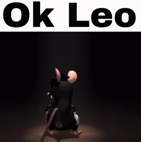 Cartoon Mouse Standing By Ok Leo Sign GIF